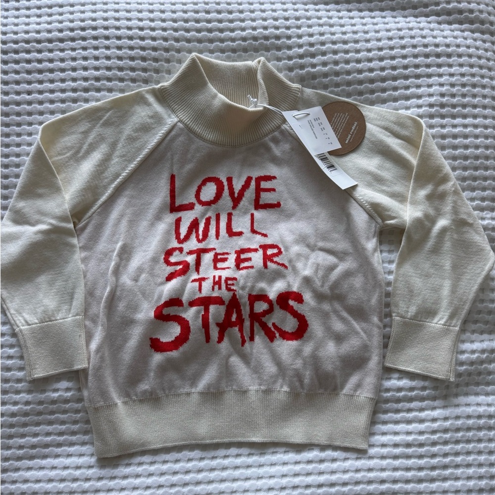 Mini Rodini Cream and Red Pullover Sweater